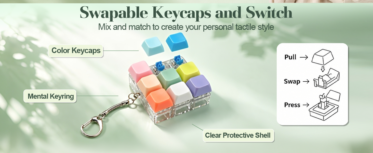 Fidget keyboard keychian