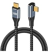 Poyiccot USB C Cable Right Angle 5ft, 240W USB C to USB C Cable 90 Degree, PD 3.1 Type C Charger ...