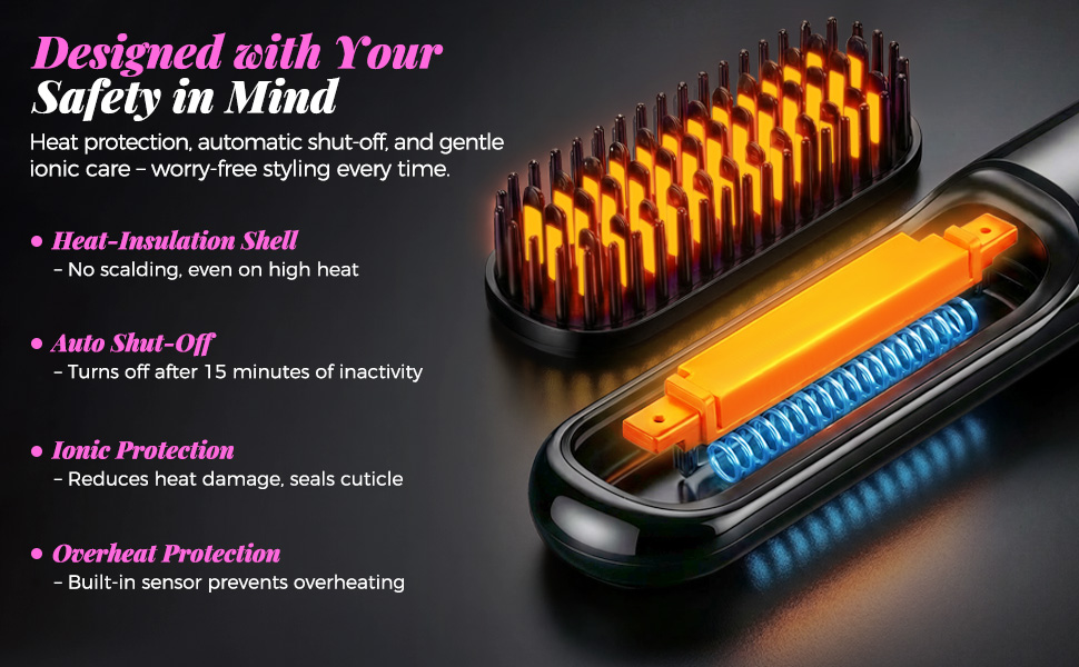 Cordless Hair Straightener Brush