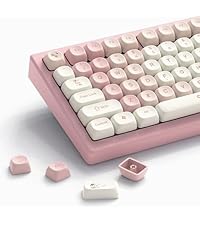 Jelly Keycaps-Lusterfly Cute Keycaps Pink 60 65 75 100 Percent, Side Printed Elegant Key caps Custom...