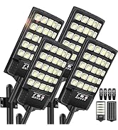4Pack Solar Street Lights Outdoor Waterproof, 30000LM 6500K LED Motion Sensor Lights, Dusk to Daw...