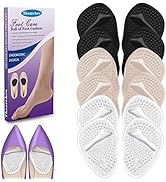 6 Pairs Metatarsal Pads Heels Inserts Gel Ball of Foot Cushions for Women, Invisible Adhesive For...