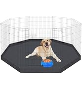 Dog Playpen Regular Octagon Metal Exercise Pet Playpen 8 Panels 24 Inch Bottom Pad Cover for Smal...