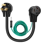 WELLUCK 1.5 FT 4 Prong to 3 Prong Dryer Adapter, 30 Amp Dryer Outlet Plug Power Cord, NEMA 10-30P...