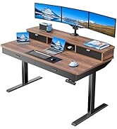 HUANUO 55 x 30 inch Electric Standing Desk with 4 Drawers, Adjustable Height Sit Stand Home Offic...
