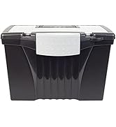 Storex Legal File Box with Organizer Lid – Plastic Office File Storage Box for Letter and Legal H...