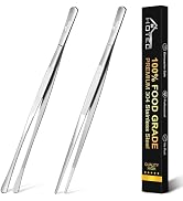 HOTEC Kitchen Tweezers Tongs Stainless Steel Professional Chef Tweezers, Set of 2-12inch Extra-Lo...