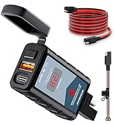 EXTRACTME 6.4A Motorcycle USB Charger, Total 44W Dual USB Type C PD & Quick Charge 3.0 Motorcycle...