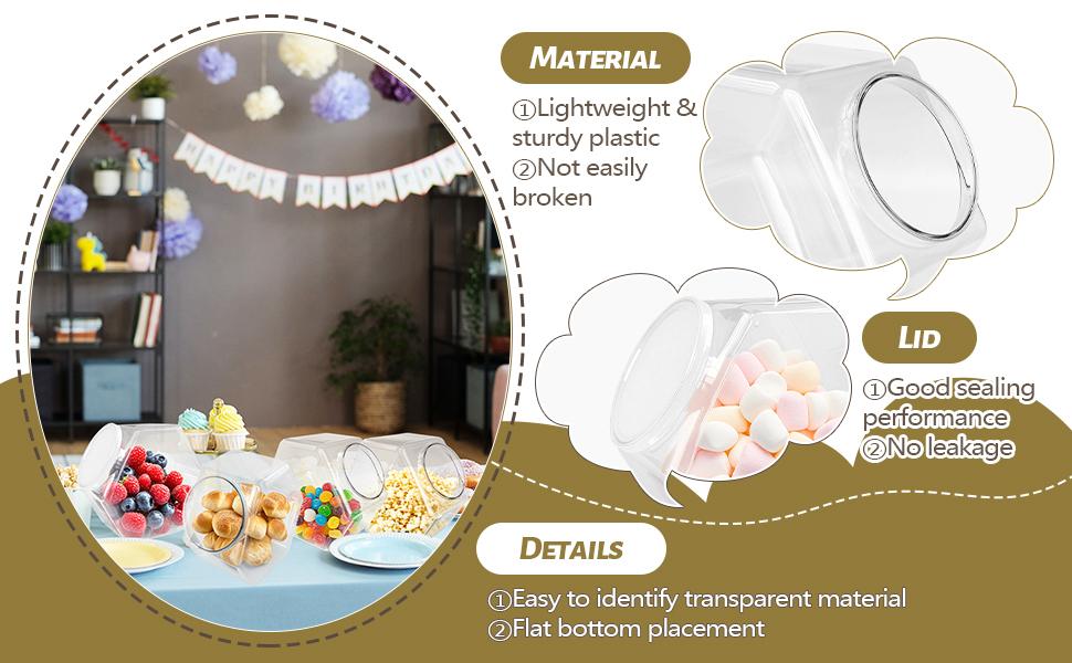 4 Plastic Dry Food Jar