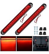 Nilight 2PCS 10Inch 15 LED Red Trailer Light Bar for Park Stop Turn Tail Lights Brake Light IP67 ...