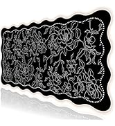 L-SPOUTTO Vintage Floral Mouse Pad,Aesthetic Scalloped Desk Mat XXL Large Gaming Mousepad,35.4x15...