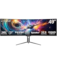 Z-Edge 5K 49 Inch Curved Monitor, DQHD 240Hz Ultrawide Gaming Monitor | DQHD 5120x1440 Computer Moni...