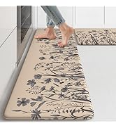 KIMODE Anti Fatigue Kitchen Mats for Floor, Farmhouse Kitchen Rugs Sets of 2, Cushioned Kitchen F...