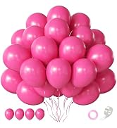 CVPARTYON Hot Pink Balloons 60 PCS 12 Inch Magenta Fuchsia Dark Pink Balloon for Birthday Party B...