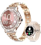 Fitoncloud Smart Watches for Women (Answer/Make Call) with Diamonds, 1.3”HD Screen Bluetooth Smar...