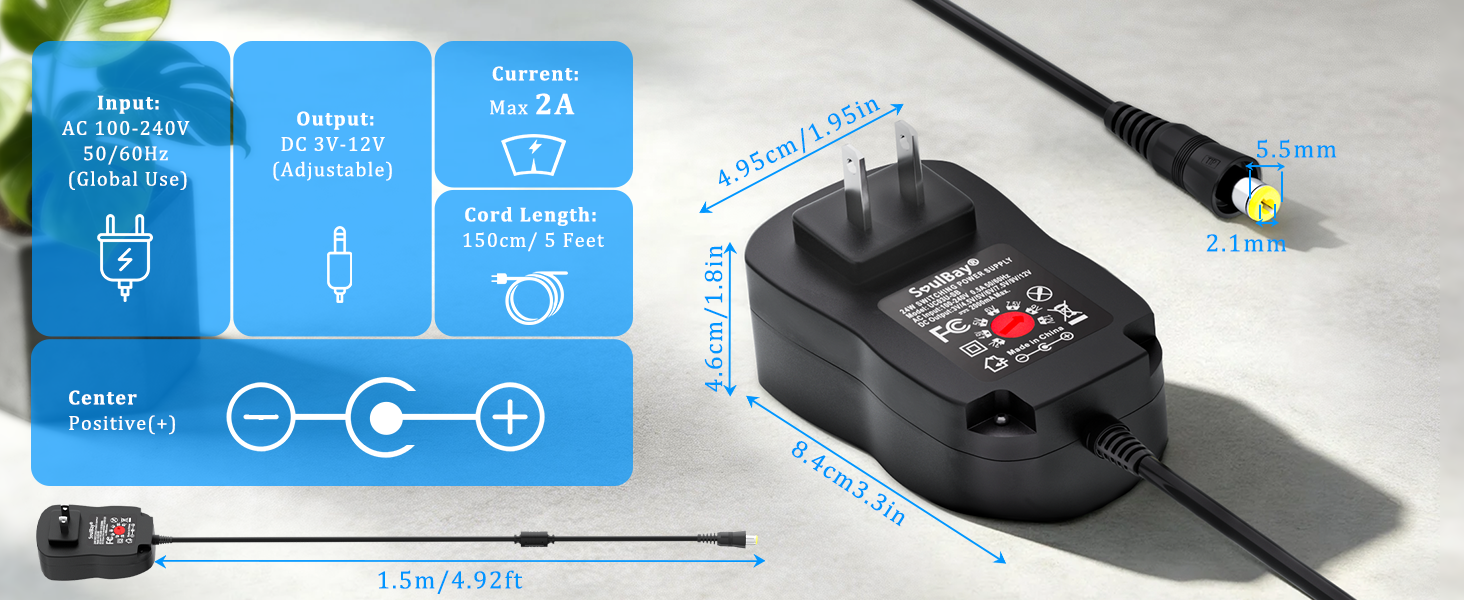 ac adapter AC 100-240V to DC 3V to 12V power suplpy