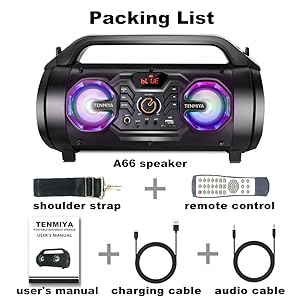 fm radio bluetooth speaker portable wireless outdoor partyboombox karaoke subwoofer big loud stereo