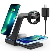 Charging Station for Multiple Devices Apple, 4 in 1 Wireless Charger Station, with Qi-Certified 3...