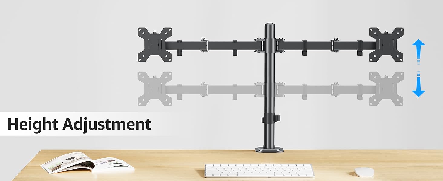 MOUNTUP dual monitor desk mount fully adjustable dual monitor arm for 2 LCD screens