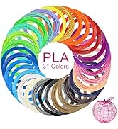 Kretrum 3D Pen Filament Refills 31 Colors, 3D Printing Pen PLA Filament 1.75mm,Each Color 5M, Toa...