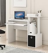 Furinno Econ Multipurpose Home Office Computer Writing Desk, White/Black