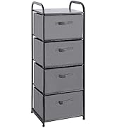 MAX Houser 4 Drawer Fabric Dresser Tall Storage Tower, Dresser Chest with Wood Top, Vertical Nigh...