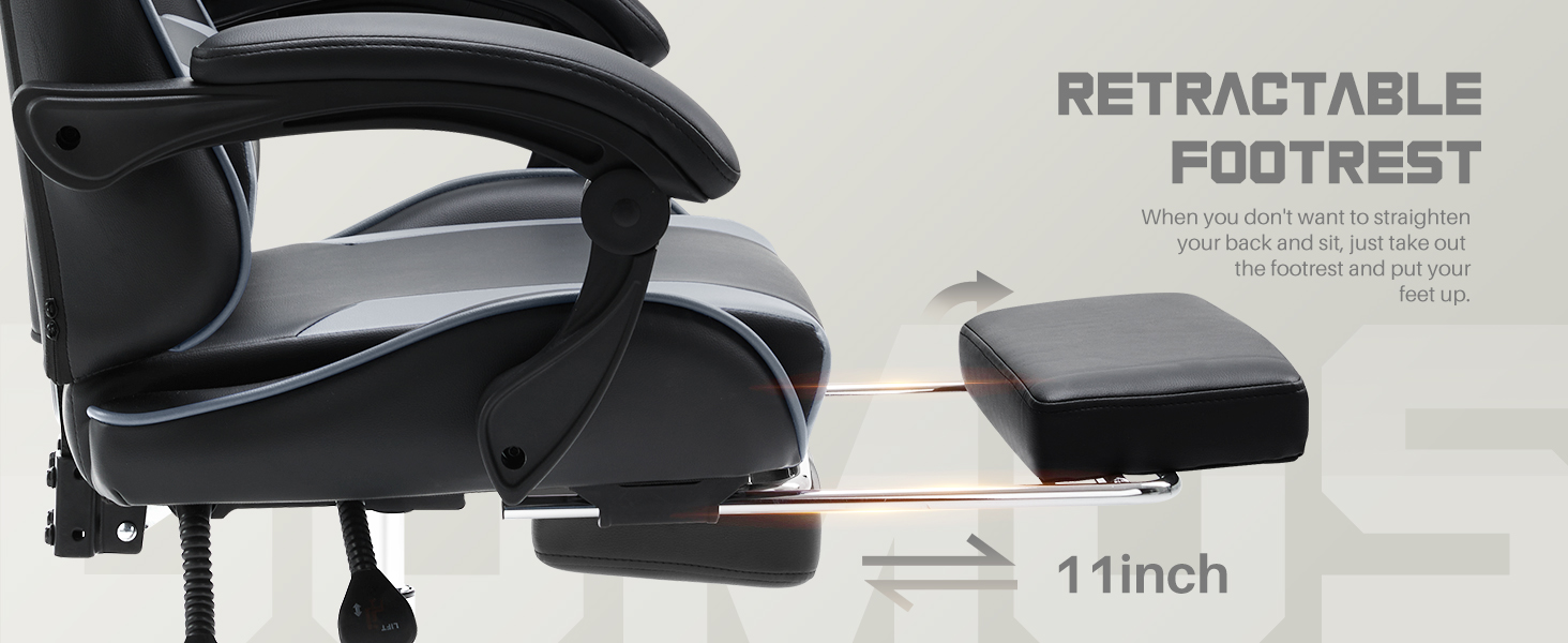 gaming chair with footrest