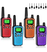 Walkie Talkies for Adults Long Range 4 Pack, Rechargeable Walkie Talkie 22 FRS Channels Two Way R...