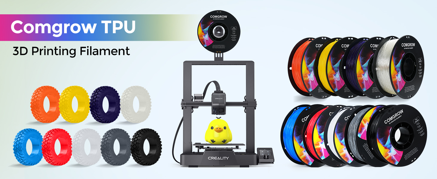  TPU Filament, 1.75mm, 95A Soft TPU Flexible 3D Printer Filament Fit Most FDM Printer