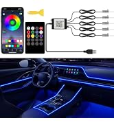 Interior Car Lights with Wireless APP and Remote Control, 5 in 1 RGB Ambient Lighting Kit with 23...