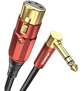 SOUNDFAM XLR Female to 1/4 Inch 90 Degree Right Angle 6.35mm TRS to XLR Female Balanced Interconn...