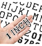 108PCS Iron on Letters and Numbers 1 inch Small Embroidered Letter Patches, A-Z &amp; 0-9 Alphabet Ap...