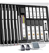Four Candies Metal Mechanical Pencil Set, 3PCS Art Drafting Pencils 0.5, 0.7, 0.9MM &amp; 2PCS 2MM Me...