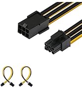 J&D 6 Pin PCIe M/F Power Extension Cable (2 Pack), PCIe to PCIe Power Extension, Male to Female C...