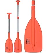 OCEANBROAD Telescoping Emergency Paddle 42'' Collapsible Kayak Paddles Alloy Oar with Orange Plas...