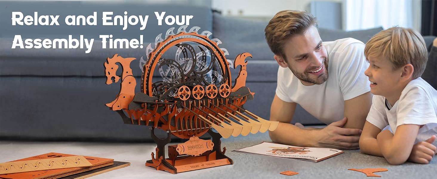 okr 3d wooden town wood 3d puzzles for adults model viking dragon ships stem craft kits for adults