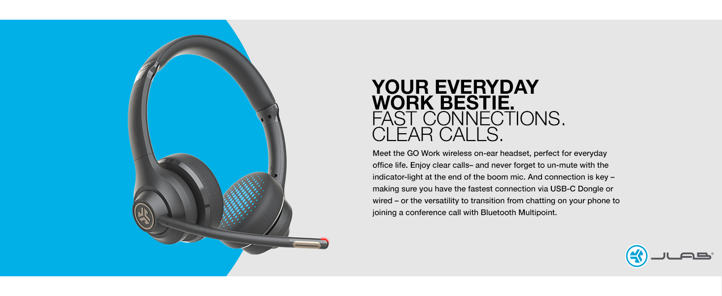 go work headset next to text