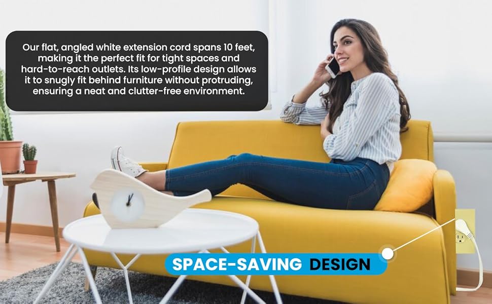 flat plug extension cord