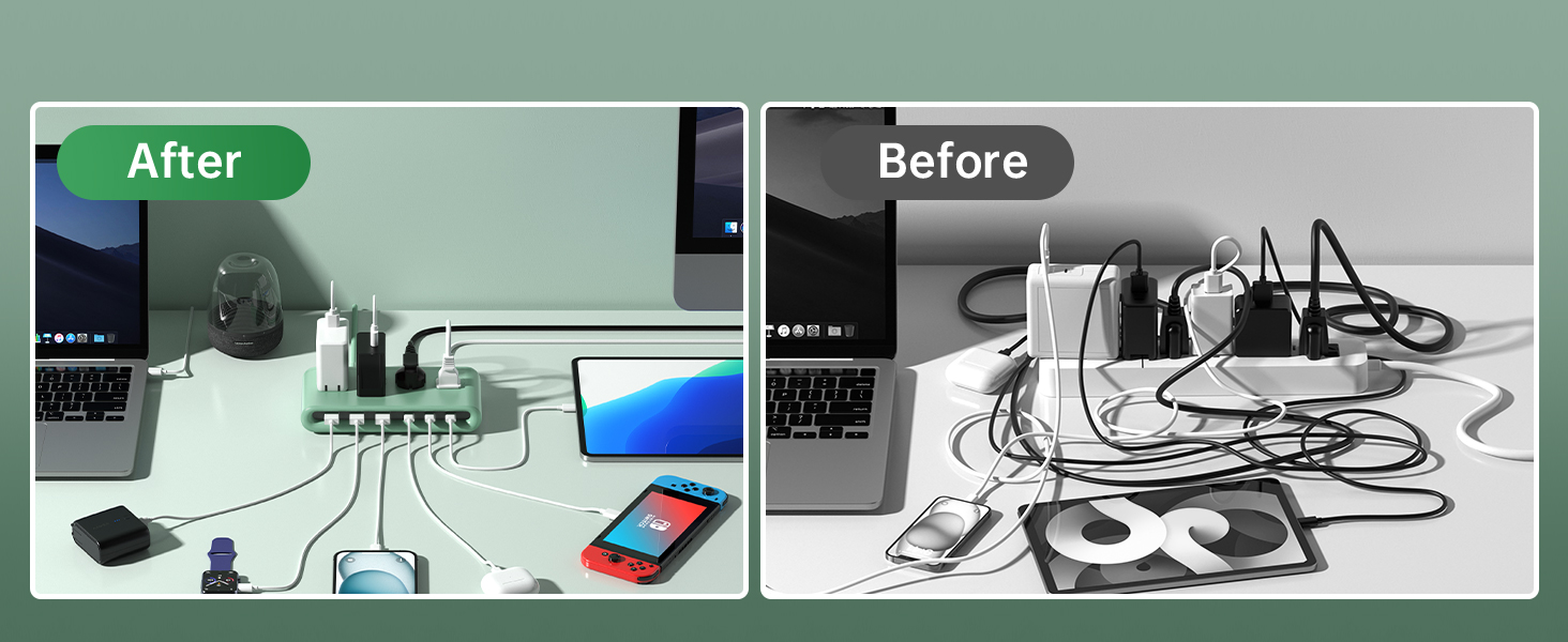 10 ports cable organizer for desktop