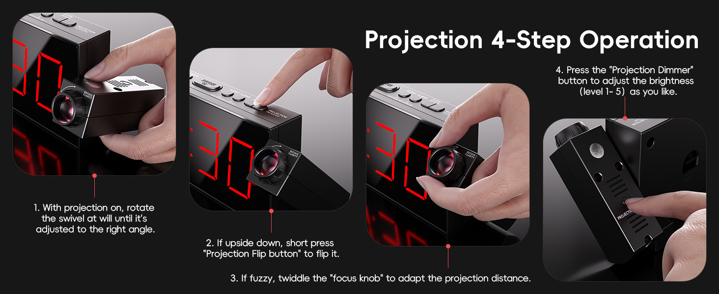 easy to set projection clock