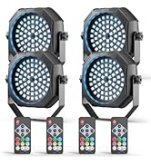 DazzlingStage Rechargeable Strobe Light, 60 LED RGB Mini Stage Light, 30W Battery Powered Strobe ...