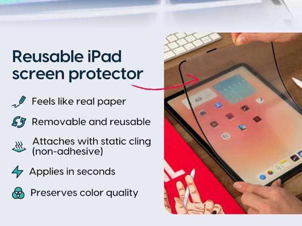 Reusable iPad screen protector