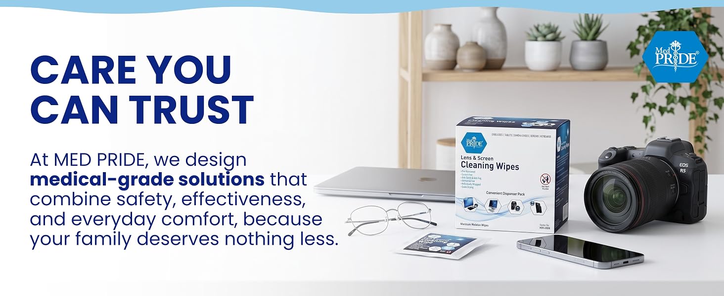 Lens and Screen Cleaning Wipes for Eyeglasses, Touch Screens, Cameras, Anti-Fog,