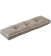 Outdoor/Indoor Bench Cushion, Tufted Patio Chair Cushions Filled with Shredded Foam, 42 x 16 Inch...