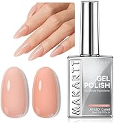 Makartt Jelly Bright Nude Gel Nail Polish: 15ML Hema-Free Neutral Nude Nail Polish Sheer Transluc...