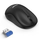 TECKNET Wireless Mouse for Laptop, 2.4G Silent Computer Mouse Quiet Click with 5 DPI Levels,Conto...