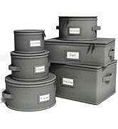 Hard Shell China Storage Containers – 6 Piece Set for Storing Dinner Plates, Salad Plates, Mugs, ...