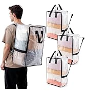 TAILI 4 Pack Clear Moving Bags w/Adjustable Backpack Straps, Moving Supplies, Moving Boxes Altern...