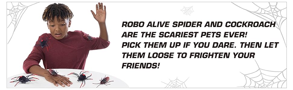 Robo Alive Spiders &amp;amp;amp;amp;amp;amp; Cockroaches glow in the dark prank toy