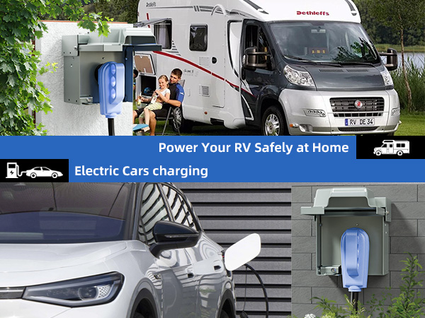 50 Amp RV Power Outlet Box, 125/250V ETL Listed Outdoor NEMA 14-50R Receptacle Panel